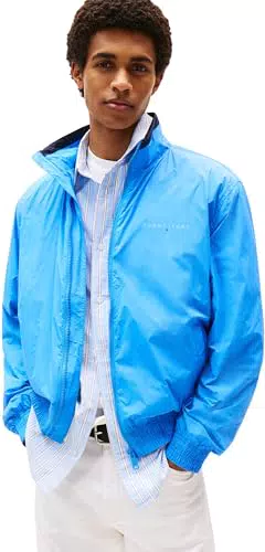 Tommy Jeans Giacca a Vento Uomo Essential con Colletto alla Coreana
