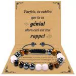 VGWON Bracciale Uomo Donna Protezione Tripla Pietre Naturali Regalo Elegante