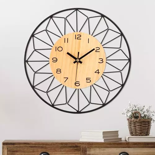 Vivilinen Orologio Da Parete In Legno Silenzioso Design Moderno Forma Petalo
