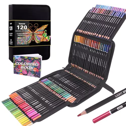 Vozuna Set Matite Colorate con Cerniera per Disegnare e Colorare Professionale