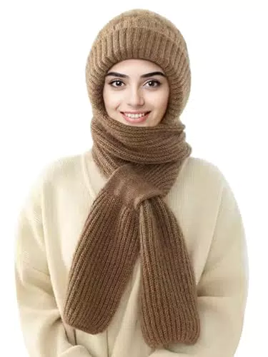 Wantonfy 2 in 1 Set Donna Cappello Beanie Invernale e Scaldacollo Moda