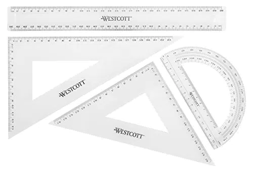 Westcott Set Geometrico con Righello, Triangoli e Goniometro Modello E-10304 00