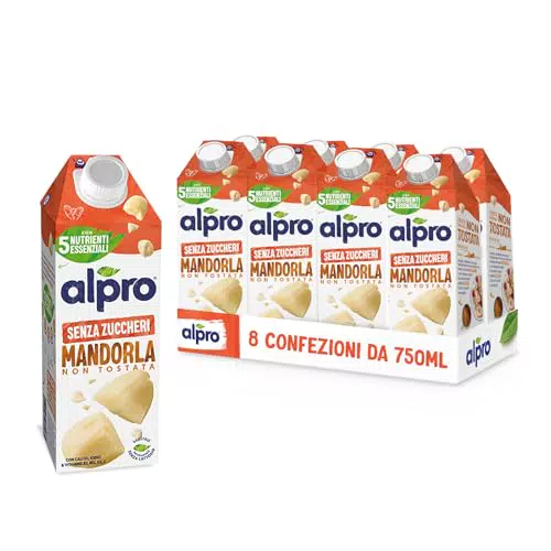 Alpro Senza Zuccheri Bevanda Mandorla Alternativa Vegetale al Latte Senza Lattosio