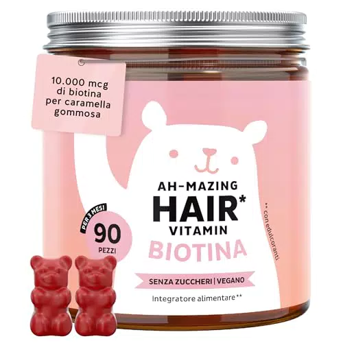Bears with Benefits Ah-mazing Hair Biotina Gummies Integratore Vegano Capelli Forti
