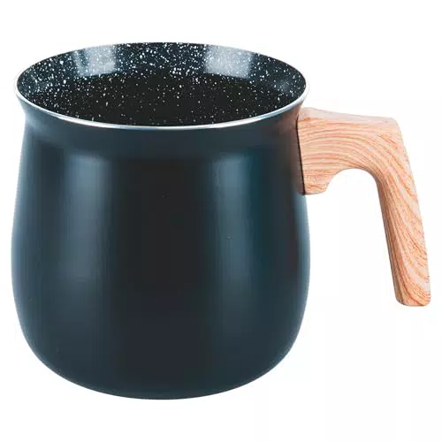 SìChef Bollilatte in Alluminio con Rivestimento in Ceramica e Manico Effetto Legno