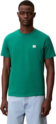 Calvin Klein T-Shirt Uomo Maniche Corte Badge Jersey Classic in Cotone