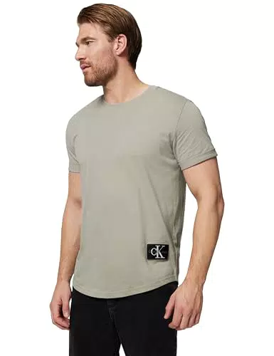 Calvin Klein T-shirt Maniche Corte Uomo Badge Turn Up Sleeve Scollo Rotondo