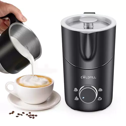 COLDFILL Montalatte Elettrico 8 in 1 Schiumalatte per Cappuccino e Latte Macchiato