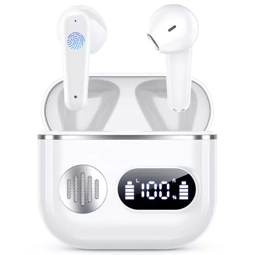 Auricolari Bluetooth 6.1 Wireless con Cancellazione Rumore ENC, Stereo HiFi, 48 Ore