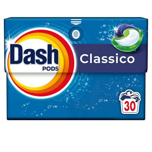 Dash Pods Detersivo Capsule Classico Rimuove Macchie Igienizza e Dona Brillantezza