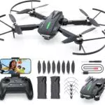 DEERC D75 Drone Pieghevole con Fotocamera HD FPV, 32 Min Volo, Brushless, Controllo Vocale