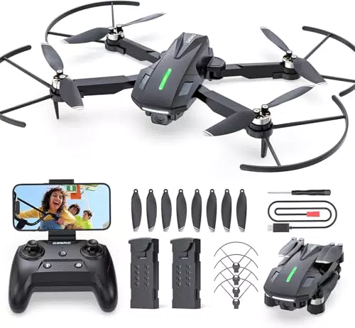 DEERC D75 Drone Pieghevole con Fotocamera HD FPV, 32 Min Volo, Brushless, Controllo Vocale