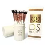 DS Beauty Set Pennelli Make Up Professionali Morbidi Ipoallergenici con Custodia Tubo