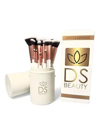 DS Beauty Set Pennelli Make Up Professionali Morbidi Ipoallergenici con Custodia Tubo
