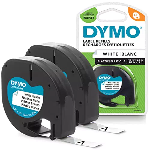 Dymo LetraTag Etichette Originali in Plastica per Etichettatrice Autoadesiva