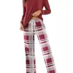 Ekouaer Pigiama Donna Invernale Caldo Manica Lunga Comodo Cotone