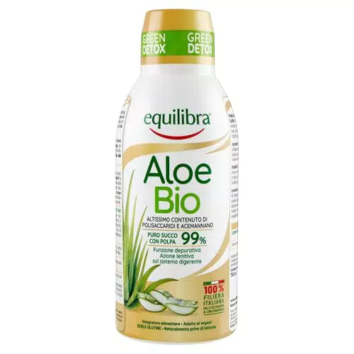 Equilibra Aloe Bio Integratore Aloe Vera Succo Puro Biologico Vegan Senza Glutine