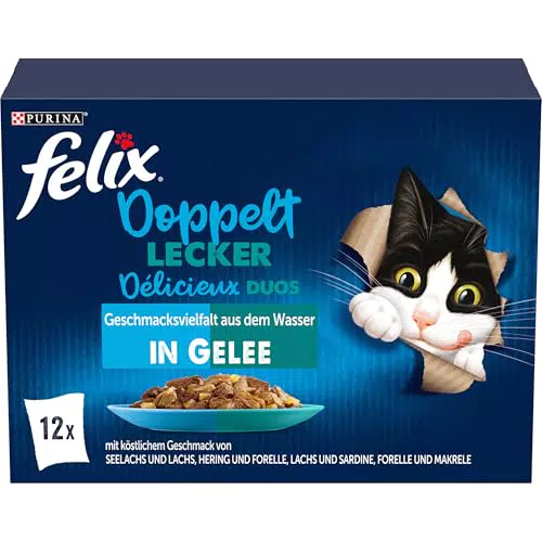 Felix Ottimo Come Appare Doppio Cibo Umido per Gatti in Gelatina Mix di Pesce