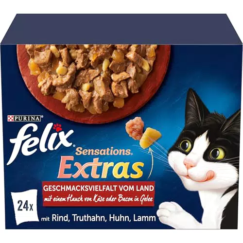 Felix Sensations Extra Cibo Umido per Gatti in Gelatina Mix di Varietà