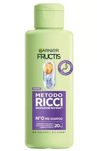 Garnier Fructis Pre Shampoo Idratante per Capelli Ricci con Acido Ialuronico e Karité
