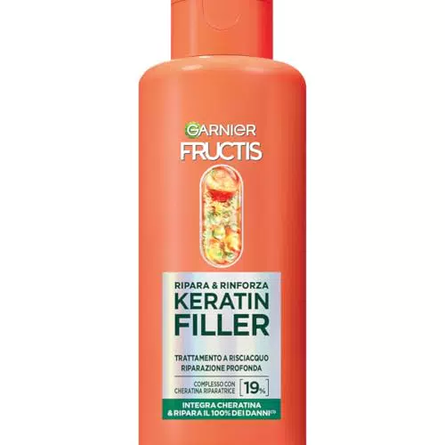 Garnier Fructis Keratin Filler Trattamento Riparazione Capelli Danneggiati Olio Marula