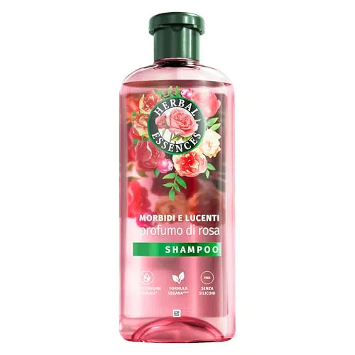Herbal Essences Shampoo Morbidi e Lucenti per Capelli Secchi Essenza di Rosa Vegano