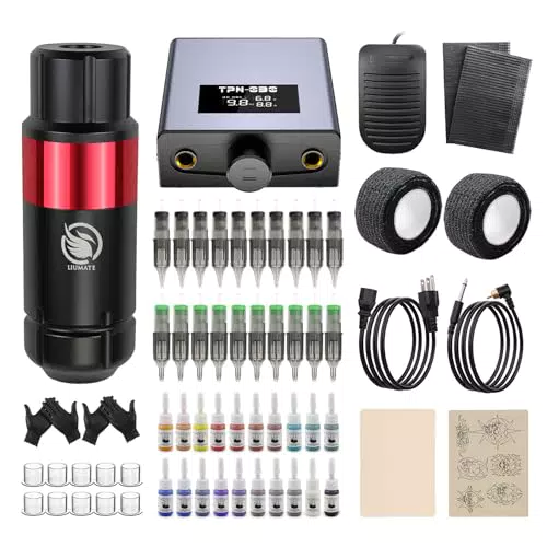 Liumate Kit Tatuaggio Completo Penna Rotativa Professionale per Principianti
