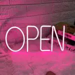 Logo Neon Open LED, Insegna Decorativa per Ufficio, Negozi, Casa, Vetrina