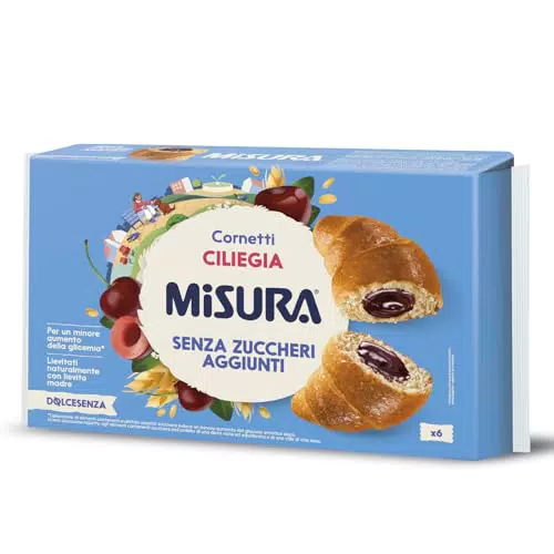 Misura Cornetti alla Ciliegia Dolcesenza Senza Zuccheri Aggiunti Farcitura Ricca