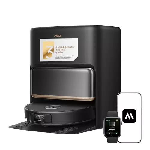 Mova P50s Ultra Robot Aspirapolvere e Lavapavimenti 24000Pa con Mop Autopulente