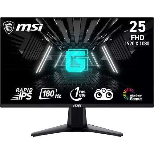 MSI G255F Monitor Gaming 24.5" FHD 180Hz 1ms Rapid IPS con Adaptive Sync