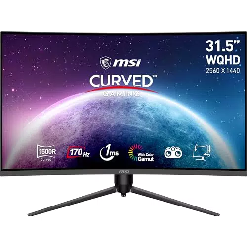 MSI G32CQ5P Monitor Gaming Curvo WQHD 31,5", 170Hz, 1ms, Adaptive Sync, VA