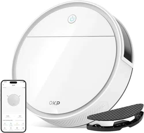 OKP K5Pro Robot Aspirapolvere 5000Pa, 4 Modalità Pulizia, Wi-Fi, Alexa, Anti-Groviglio