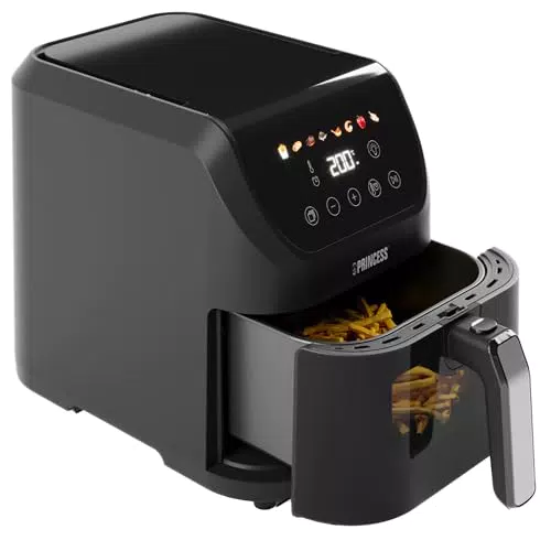 Princess Slim Airfryer 5,5L Friggitrice ad Aria Silenziosa Senza Olio 8 Programmi