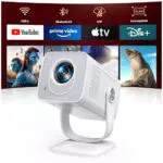 Proiettore Portatile Android 13 Ottica Corta WIFI6 Bluetooth 5.4 1080P 4K Auto Keystone
