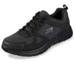 Skechers Track Bucolocarpe Running, Uomo, Charcoal Black Leather Mesh Lime Trim