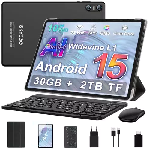 Skyegg Tablet 10 Pollici Android 15 Gemini AI 30GB RAM 2TB ROM Octa-Core WiFi 5G