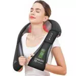 Snailax Massaggiatore per Collo, Spalle e Schiena Ricaricabile Shiatsu per Cervicale con Calore 4D Rotazione Cuscino Elettrico a Casa ed Ufficio