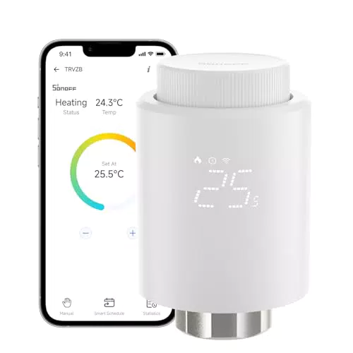 SONOFF TRVZB Termostato Radiatore Intelligente con App, Hub Zigbee, Alexa Compatibile