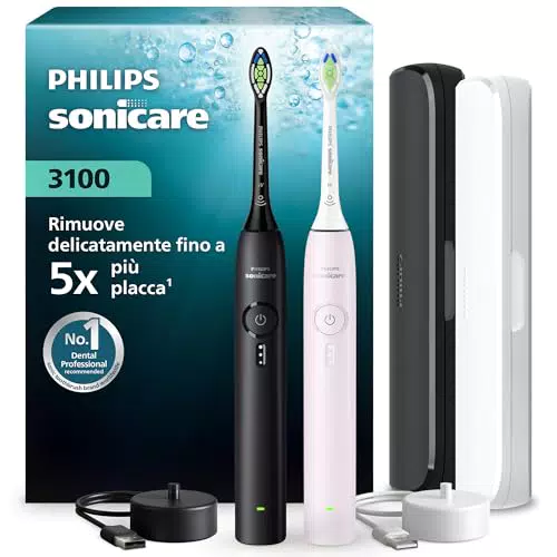 Philips Sonicare Serie 3000 Spazzolino Elettrico Sonico con Sensore di Pressione