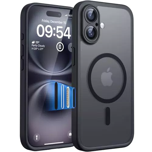 TOCOL Cover Magnetica per iPhone 16, Compatibile MagSafe, Protezione Fotocamera Integrata