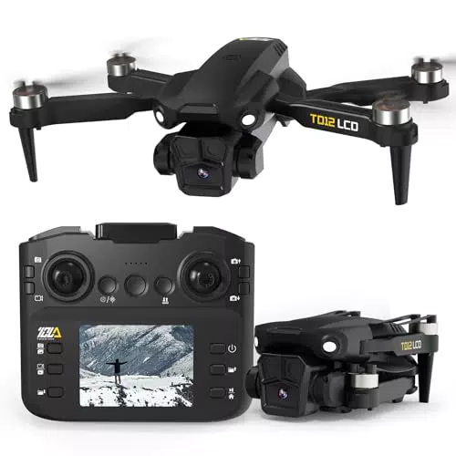 Toladrone TD12LCD Drone con Fotocamera, Quadricottero Pieghevole Brushless LCD