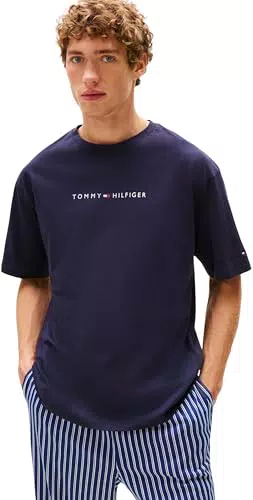 Tommy Hilfiger T-Shirt Uomo Maniche Corte Logo Scollo Rotondo