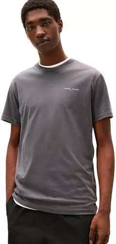 Tommy Jeans Maglietta a Maniche Corte Tjm Slim Linear Chest Tee Uomo