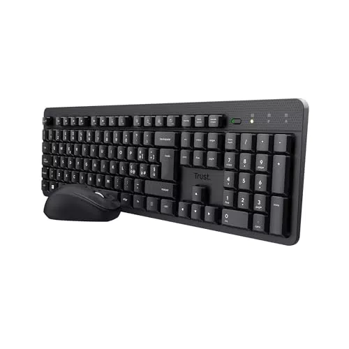 Trust Ymo II Set Tastiera e Mouse Wireless Silenziosi QWERTY Italiano per PC e Mac