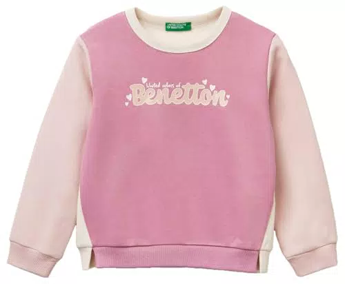 United Colors of Benetton Felpa con Cappuccio per Bambina Modello Maglia ML