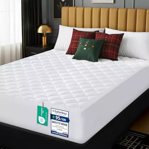 Utopia Bedding Coprimaterasso Trapuntato con Gonna Elastica Vestibilità Extra Profonda