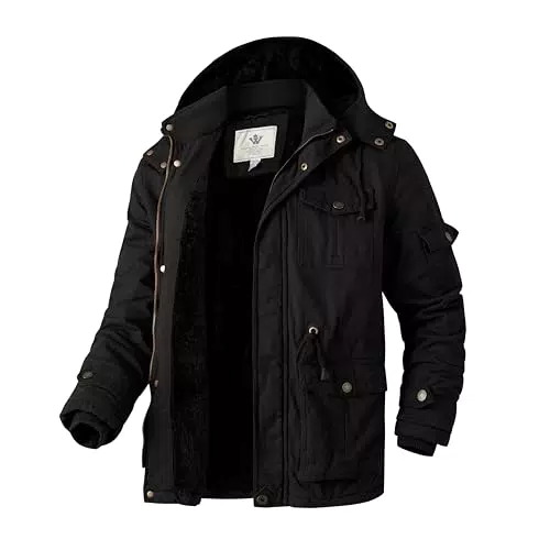 WenVen Cappotto Invernale Uomo Giacca da Lavoro Outdoor Casual con Cappuccio