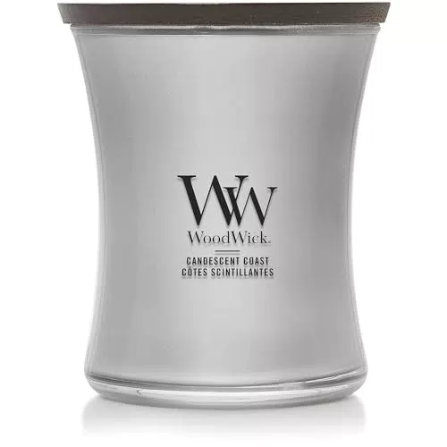 WoodWick Candela Profumata Stoppino Scoppiettante Candescent Coast Lunga Durata