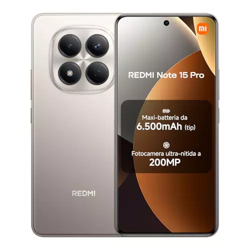 Xiaomi Redmi Note 15 Pro Smartphone 8GB 256GB Fotocamera 200MP Batteria 6500mAh